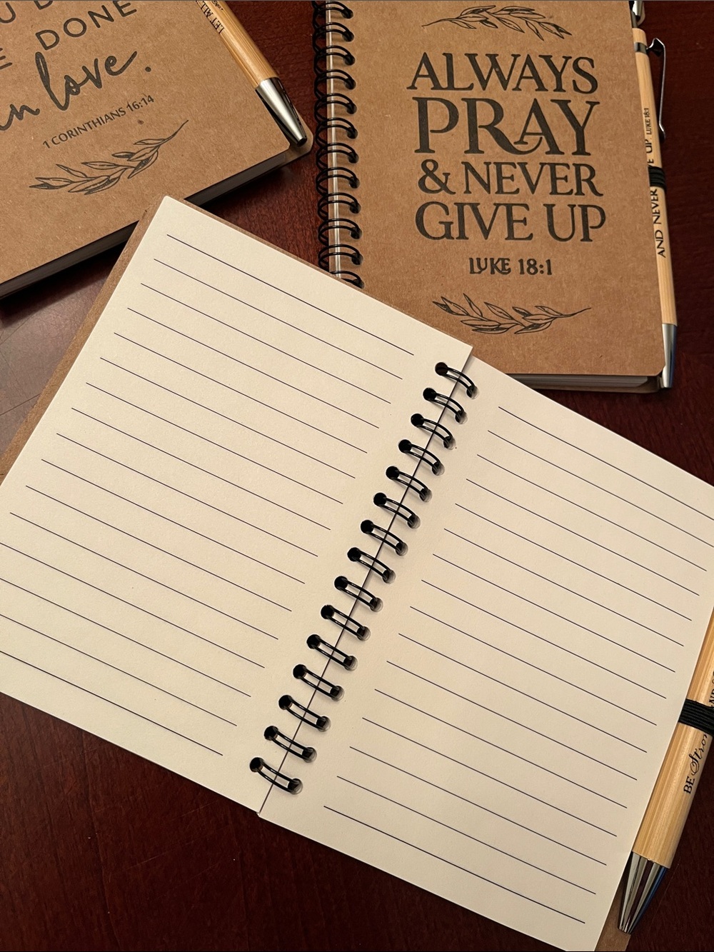 Christian Scripture Notebook & Bamboo Pen Gift Set | Set of 5 | Bible Journals - Picture 8 of 11